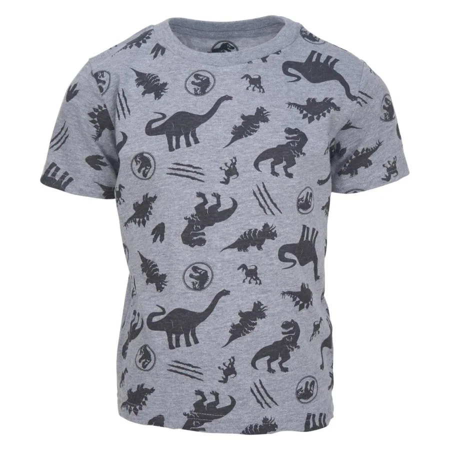 Комплект футболок с коротким рукавом с принтом Jurassic Park, 3 шт. Jurassic Park, Black Blue Gray — фото 3