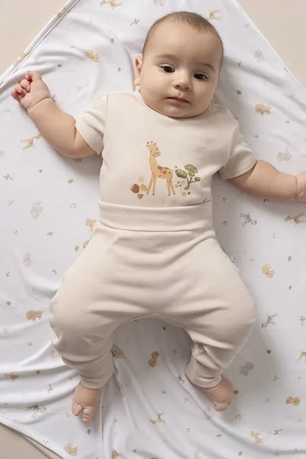 Детское боди для новорожденных хлопковое Basics Roosac, Safari