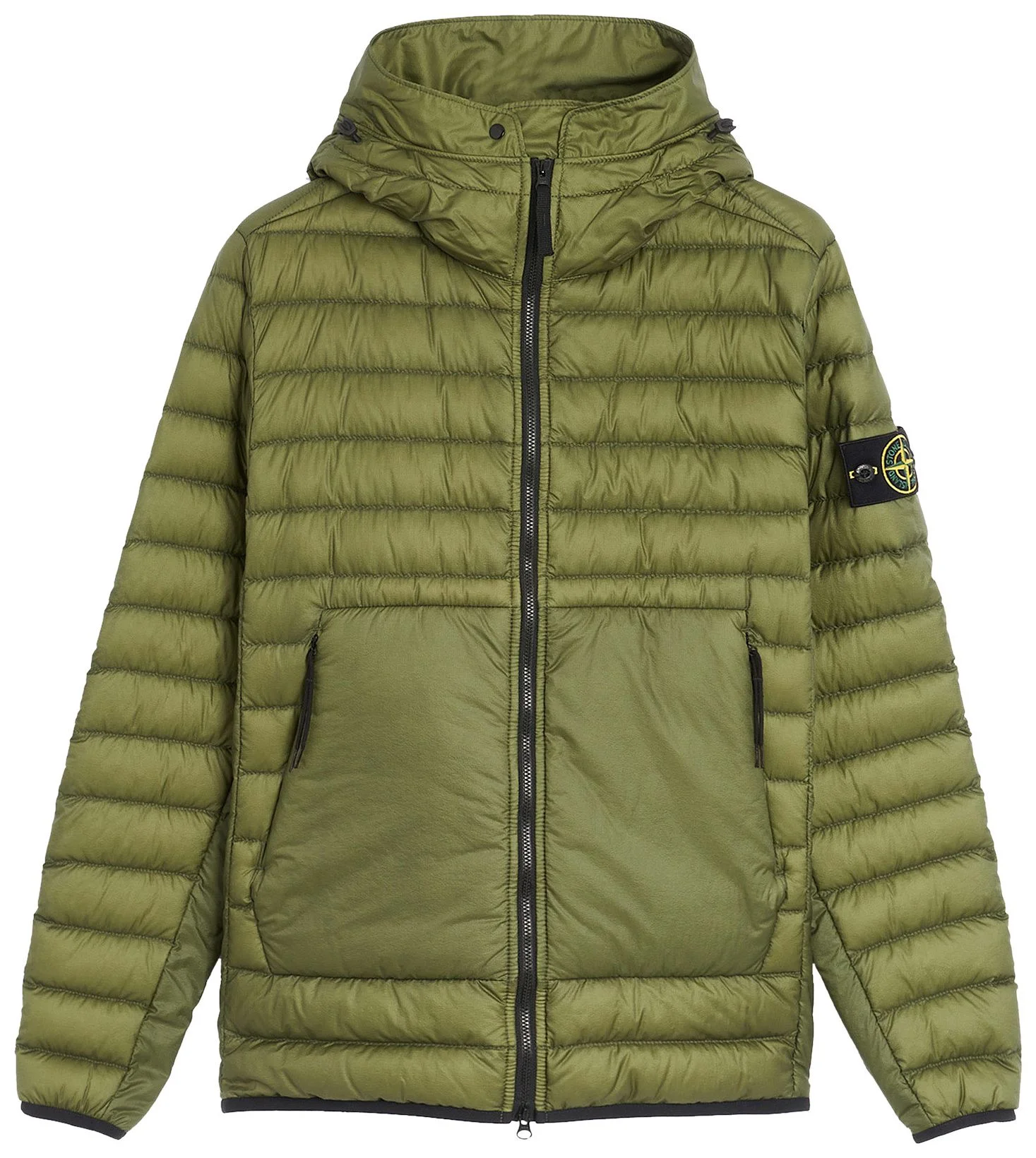Пуховик мужской оливково-зеленый Stone Island, оливково-зеленый — фото 2