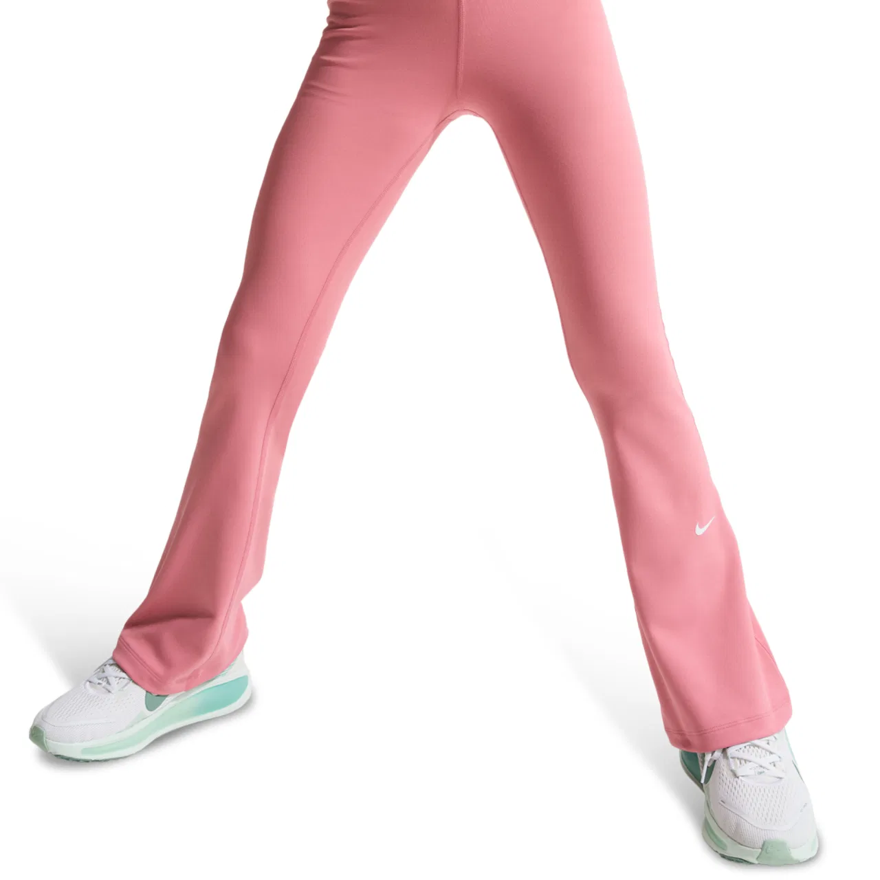 Леггинсы для девочек Dri-FIT One Tight Flare Nike, цвет White/Peony