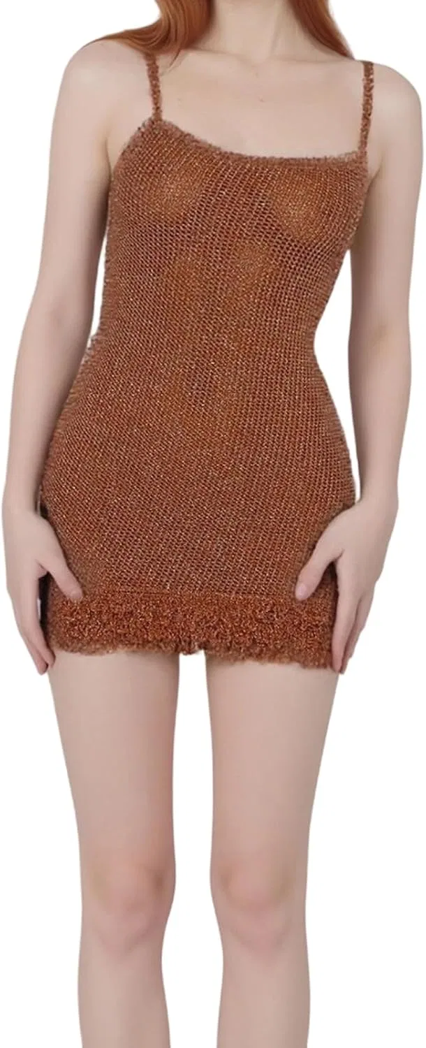 Женское мини-платье на тонких бретелях Bodycon, Orange