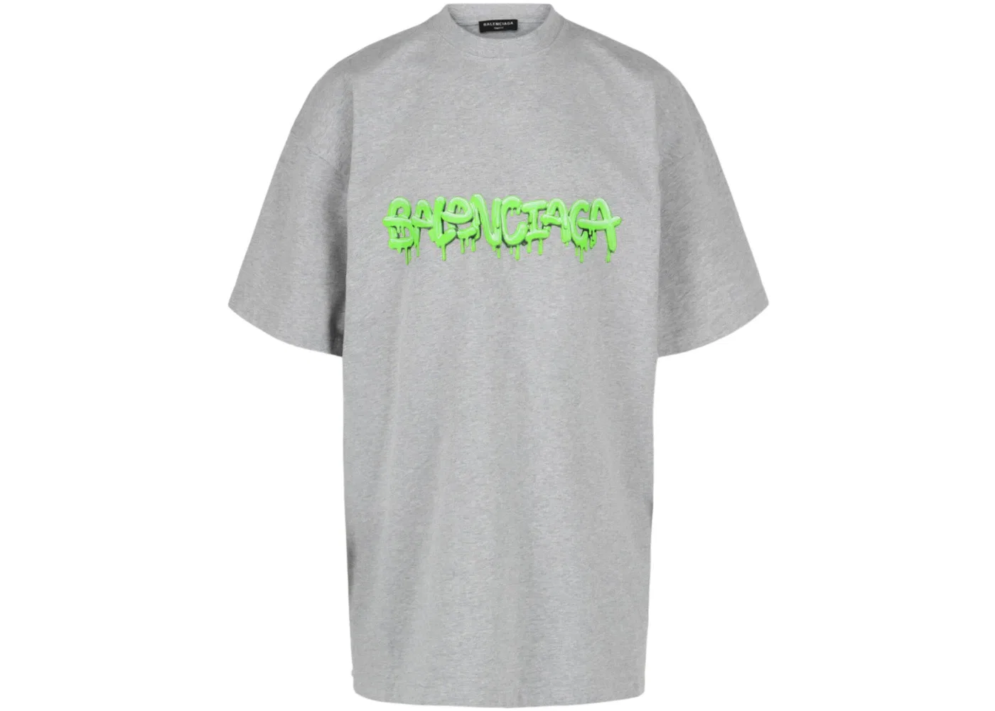 Мужская футболка оверсайз Balenciaga, Heather Grey/Slime Green