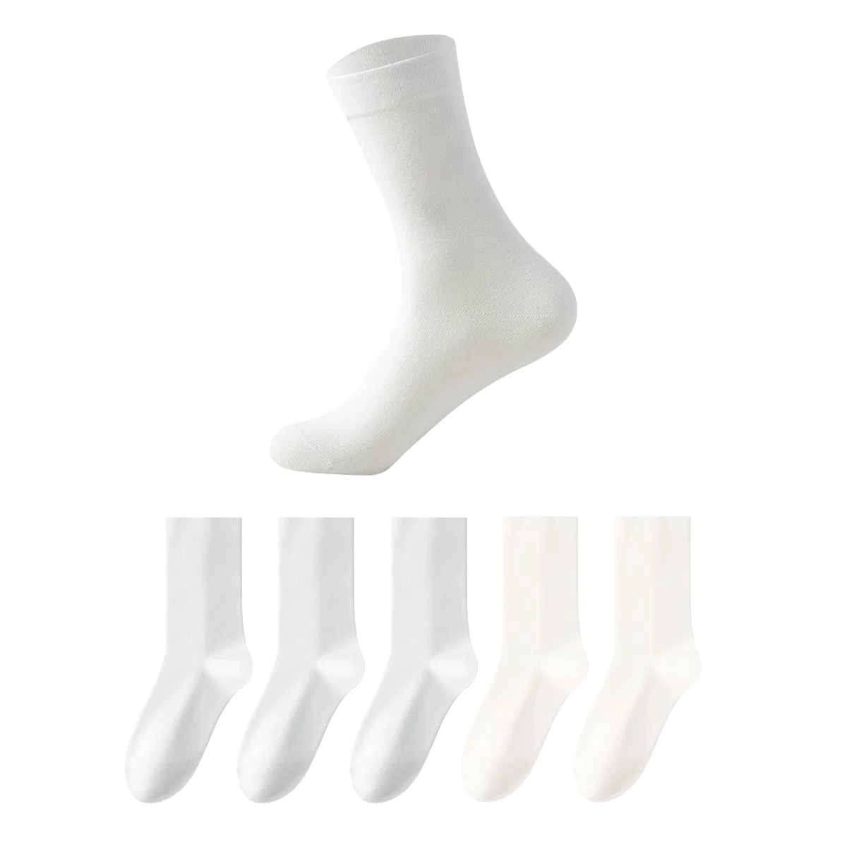 Детские носки с длинным голенищем, комплект из 5 пар, [5 Pack]White 3+Milk White 2, MIIOW