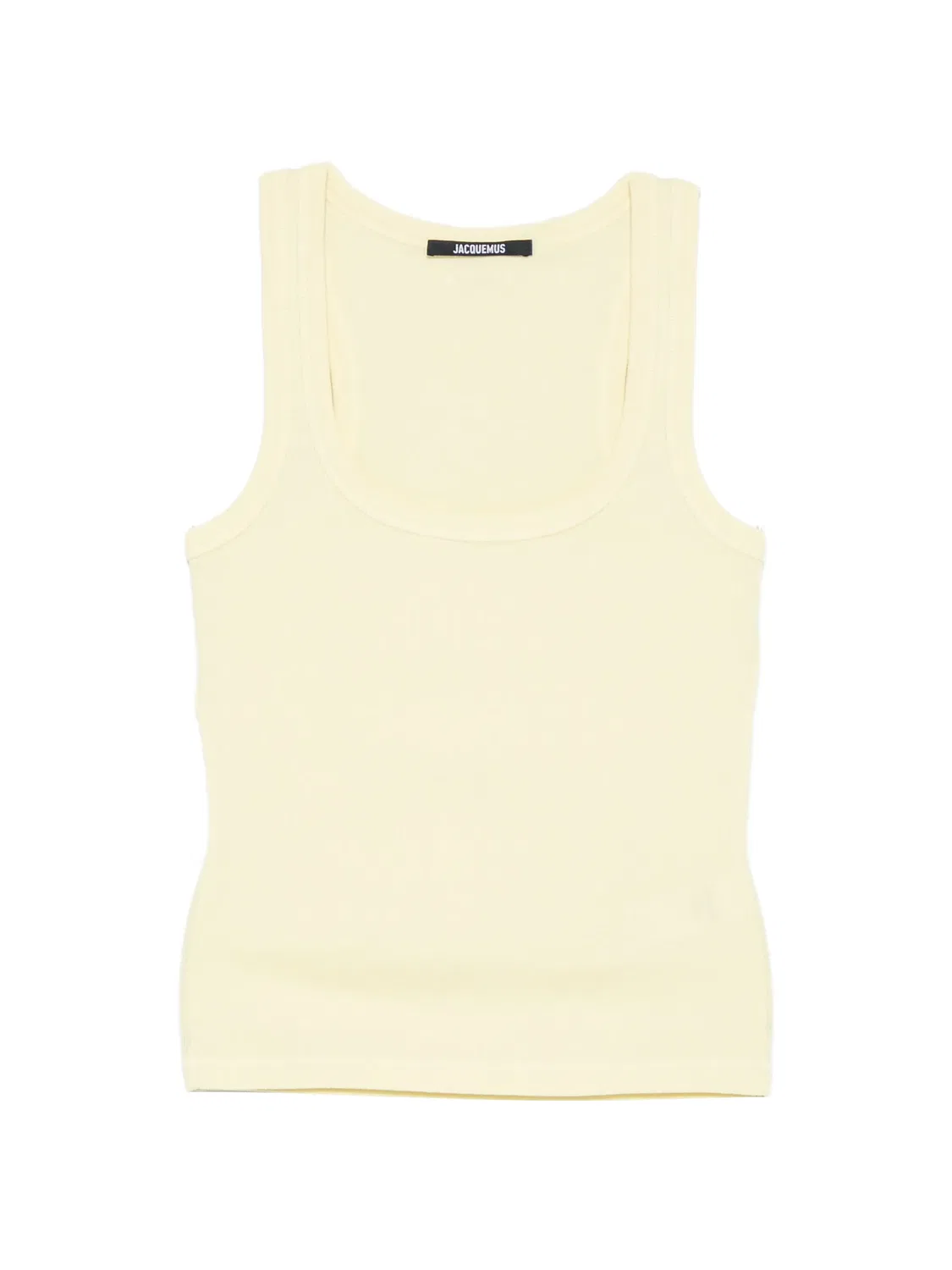 Топ в рубчик с нашивкой-логотипом Jacquemus, желтый