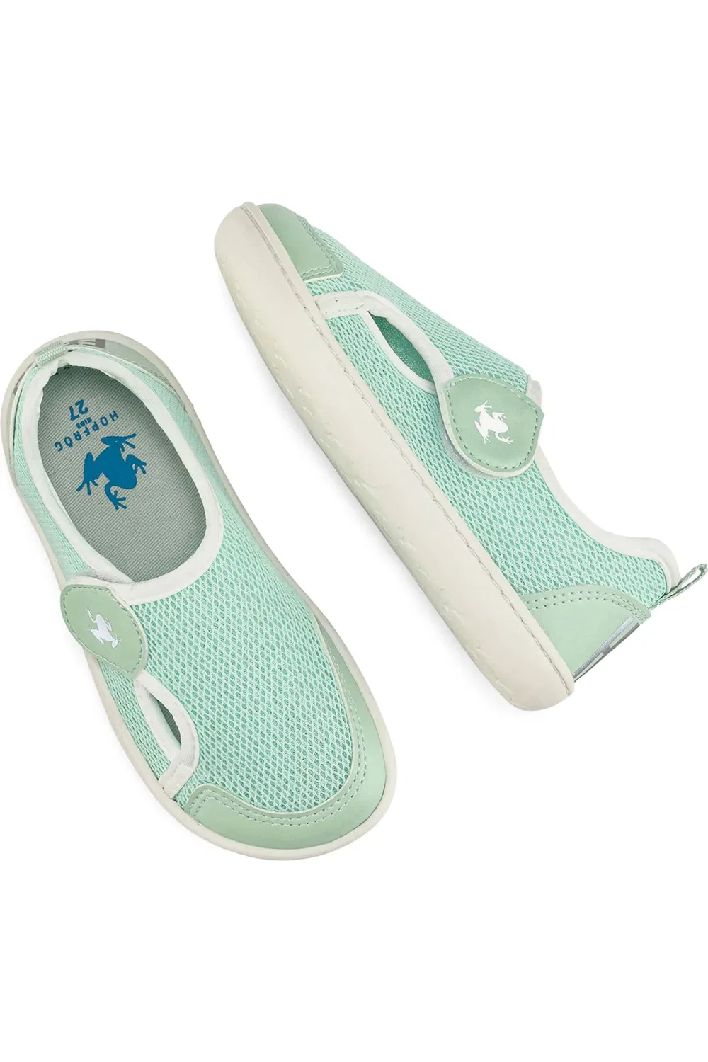 Кроссовки детские босоногие с широким носком Multi Mix Hopfrög Kids, Green Mix — фото 4