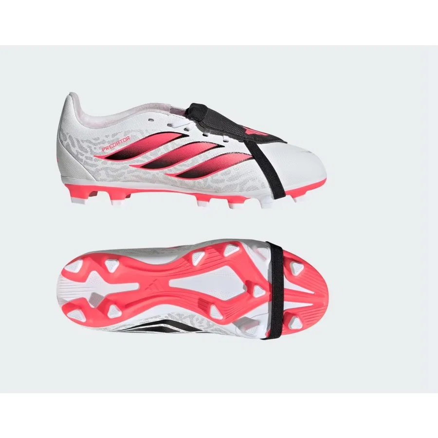 Крамpon для мальчика с шнуровкой adidas Predator Club Ft Fg/mg, Цвет: Cloud White Solar Turbo Core Black