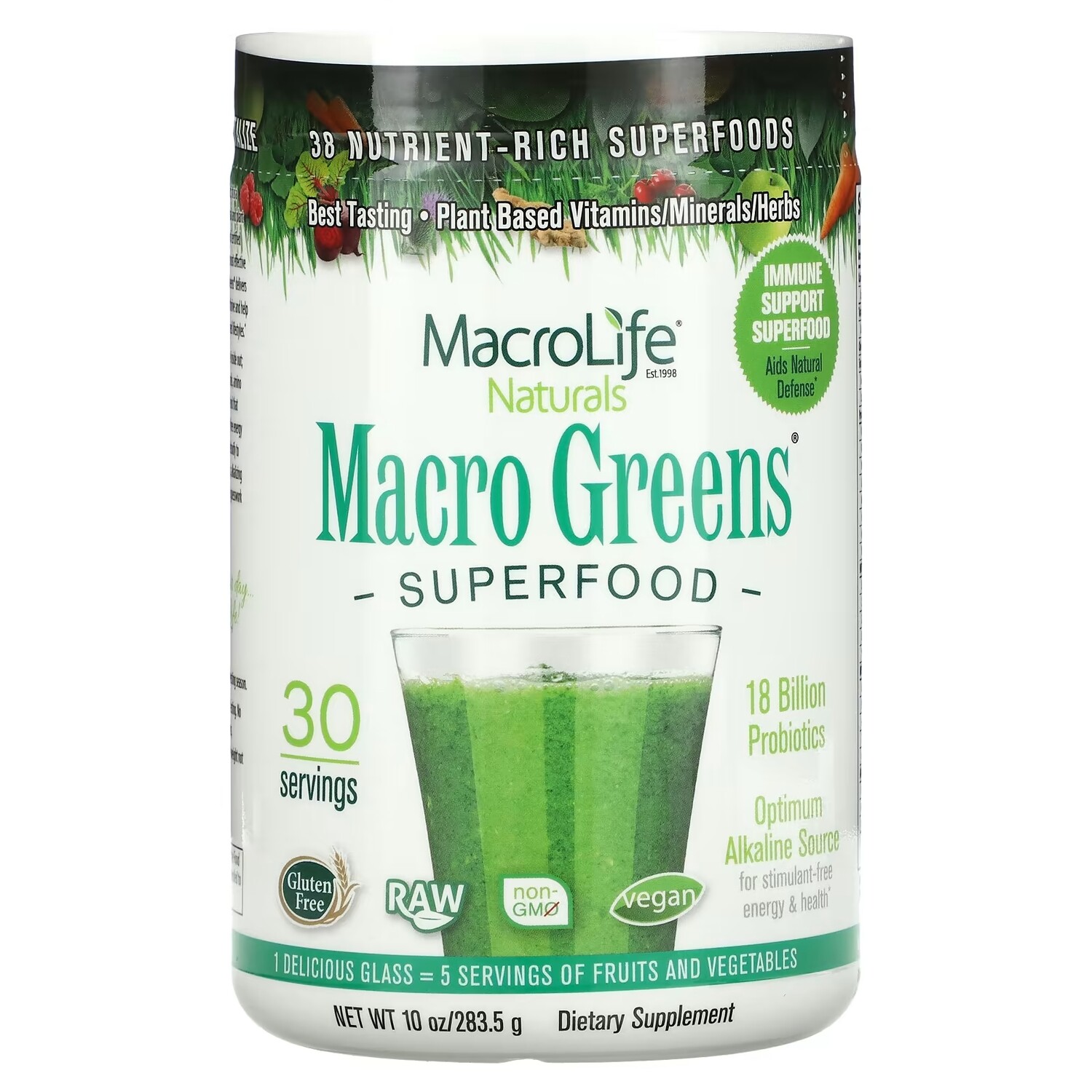 

Суперфуды Macrolife Naturals Macro Greens, 283,5 г