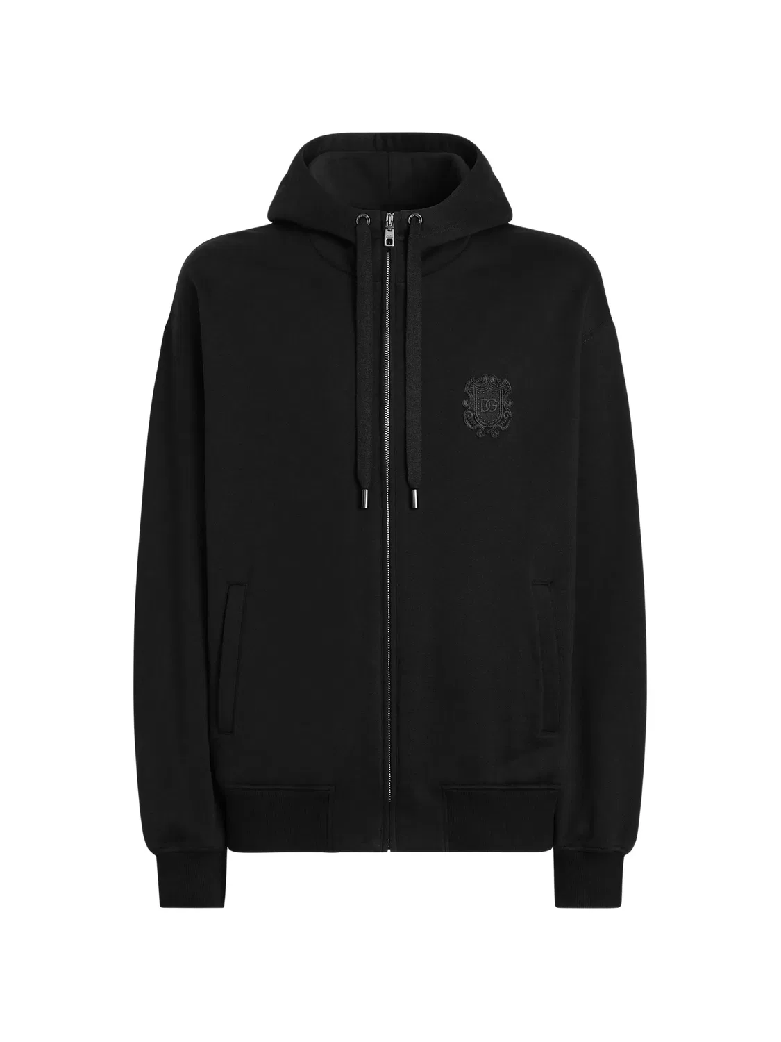 Хлопковая толстовка с капюшоном черная Dolce & Gabbana, черный