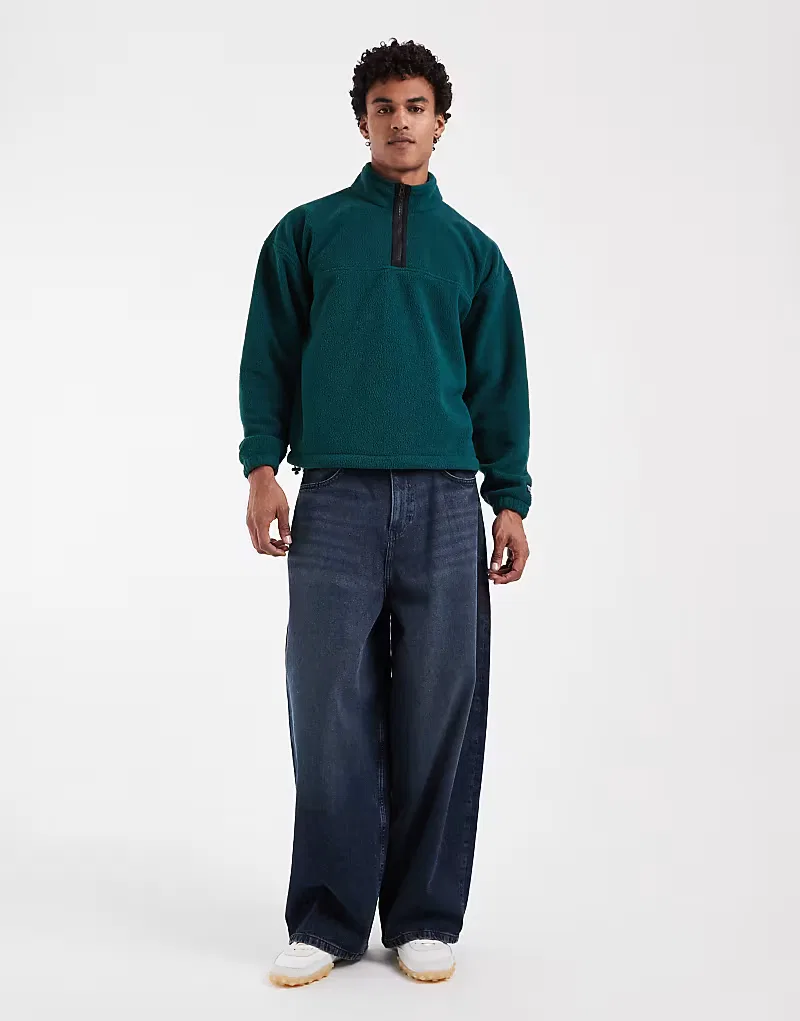 Свитер Levi's Redwood с застежкой-молнией до середины груди, зеленый — фото 3