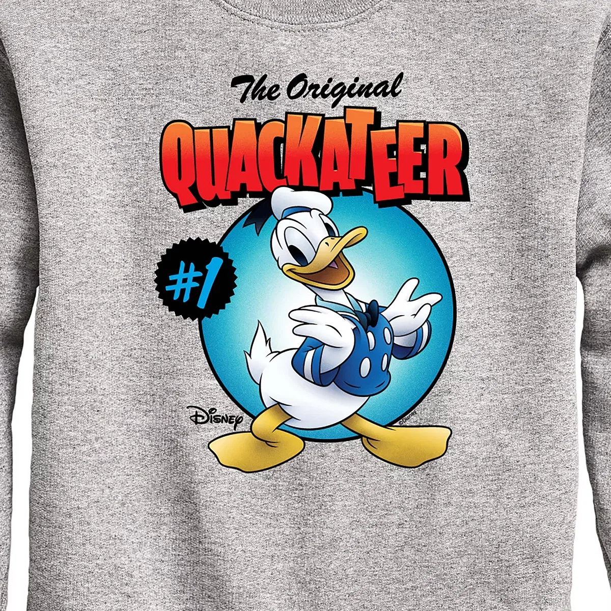 Детский свитшот с принтом Quackateer Disney, Athletic Heather — фото 2