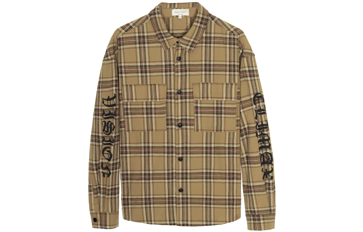 Детская рубашка с острым воротником Khaki Plaid CLIMAX VISION