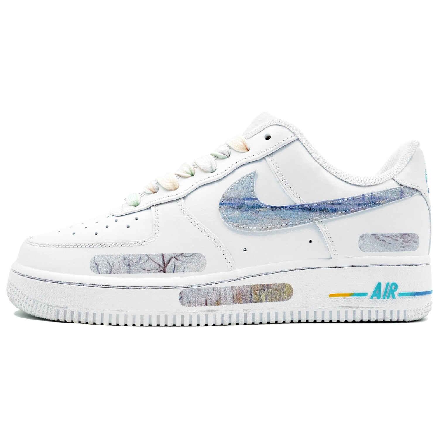 Кроссовки Nike Air Force 1 Skateboarding Shoes Unisex Low-top Blue, белый/синий — фото 2