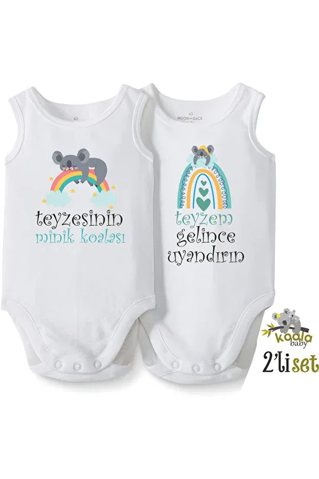 Детское боди-комплект для новорожденных с принтом Koala Baby Aunt Cactus Collection, White