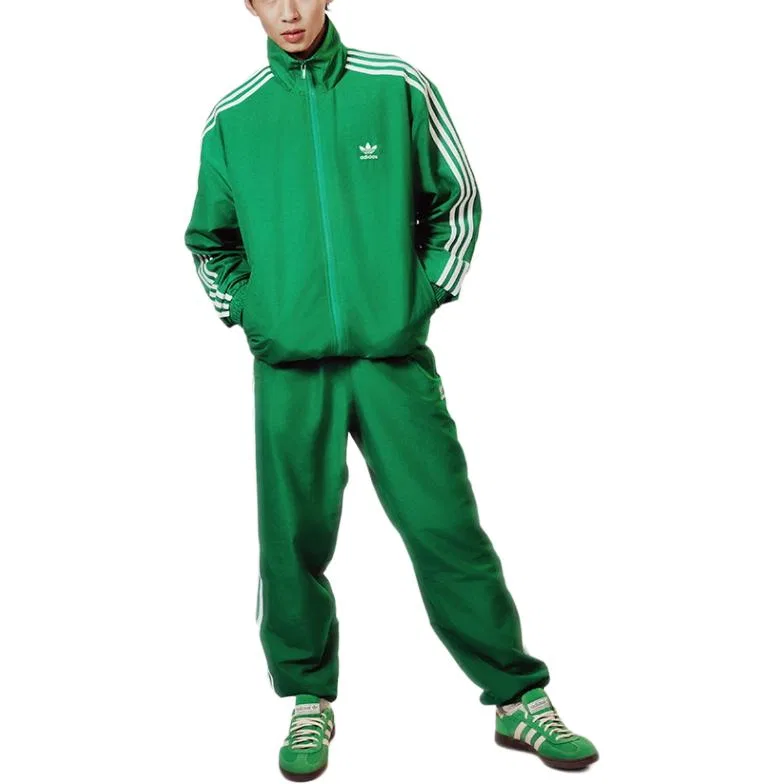 Мужская куртка с воротником-стойкой Adidas Originals Firebird, Green — фото 4