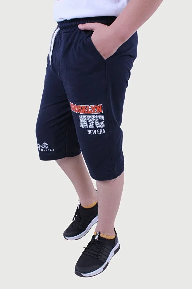 Детские шорты для мальчиков с принтом Brooklyn Panios Kids, Navy Blue — фото 2