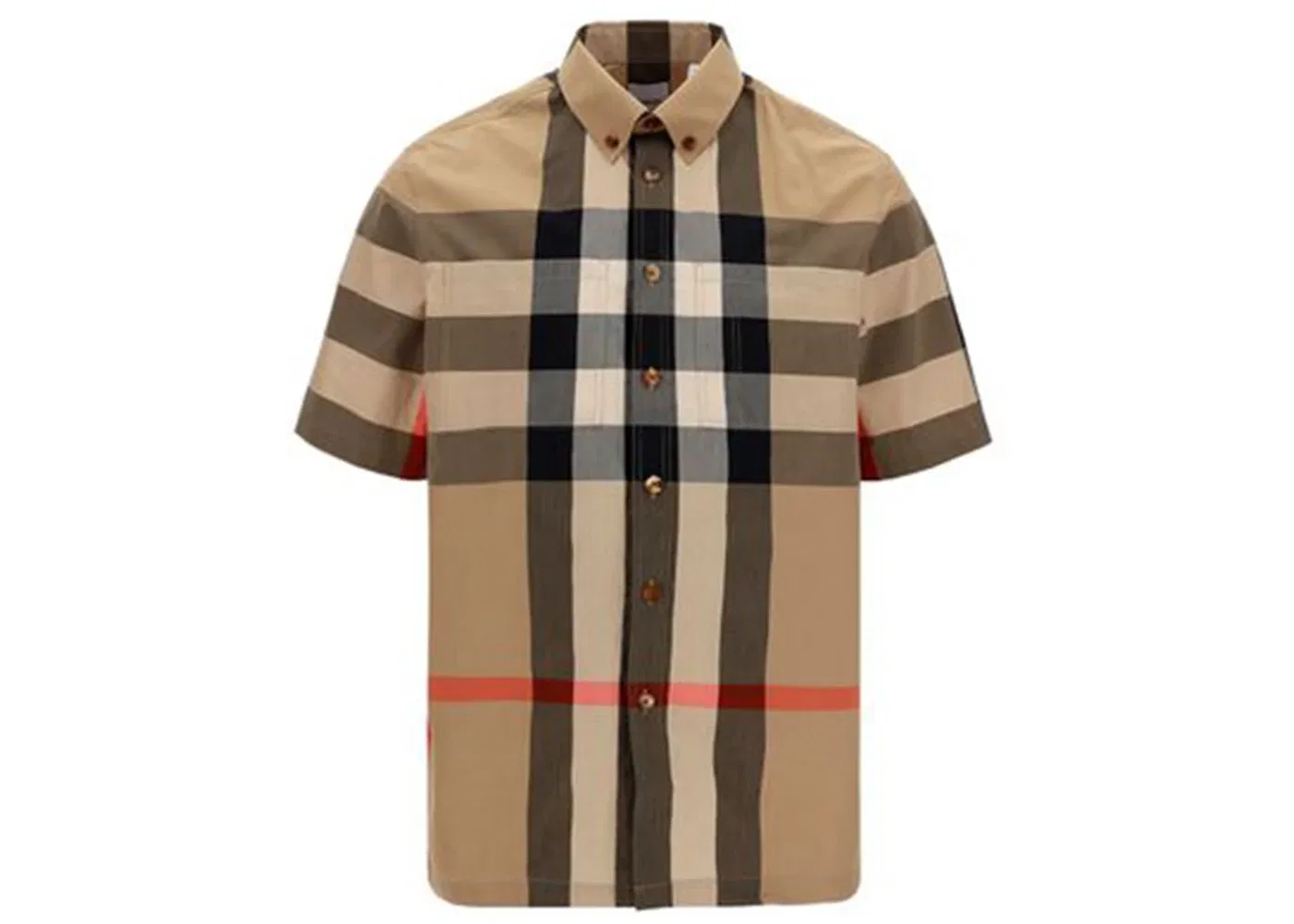 Мужская рубашка с коротким рукавом в клетку Burberry, Archive Beige