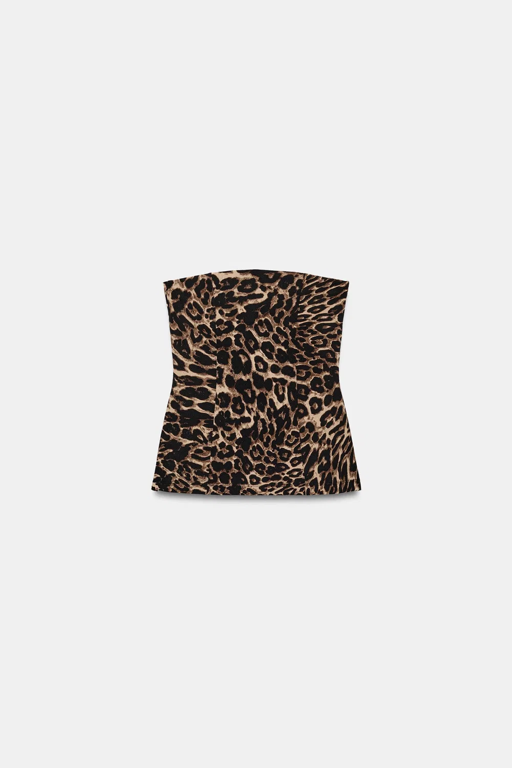 Эластичный бандо-топ с разрезами ZARA, Leopard — фото 3