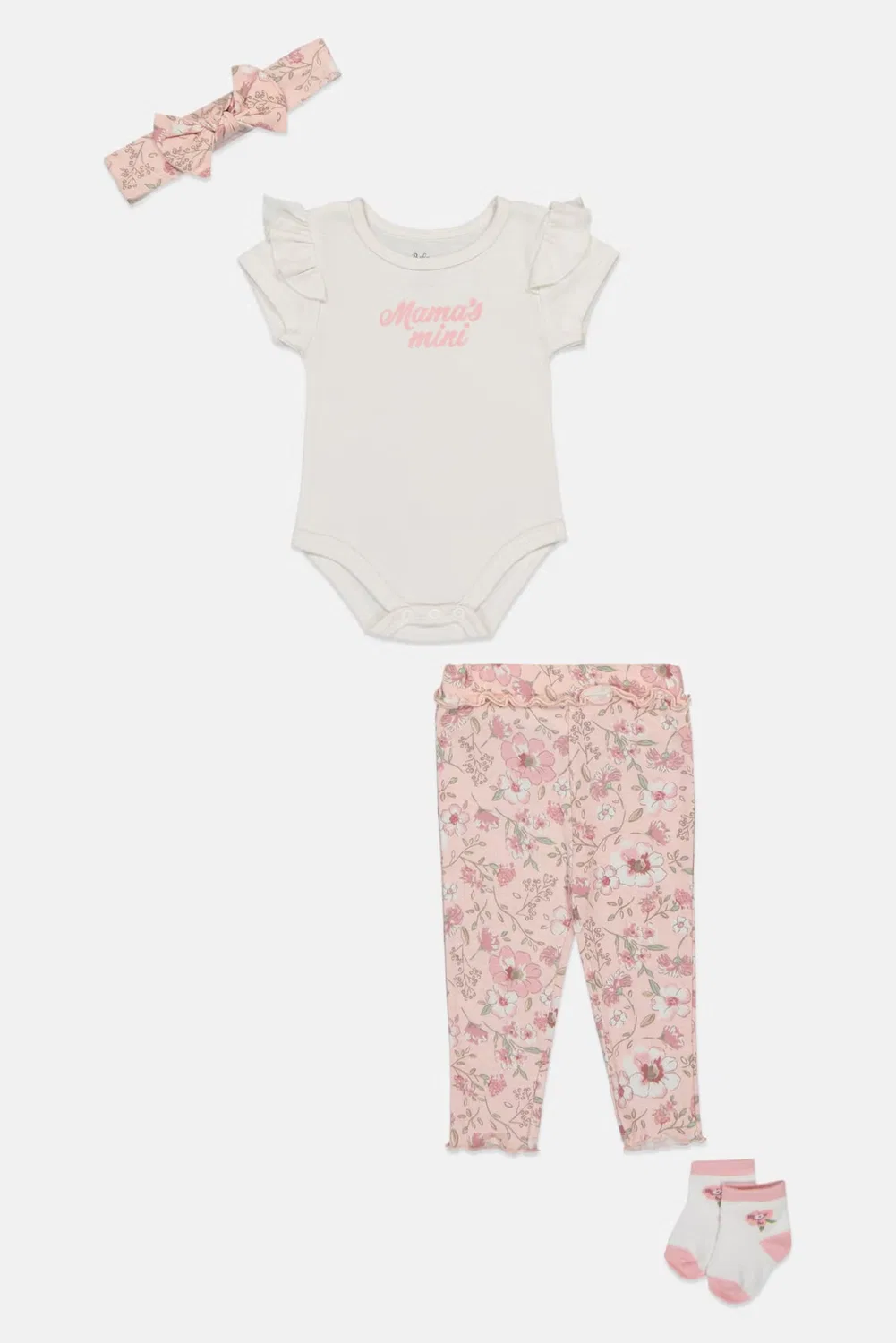 Комплект боди и штанов с принтом 4 предмета Baby Essentials, разноцветный — фото 2