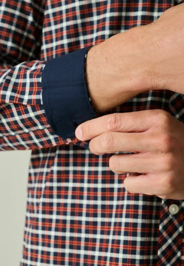 Рубашка в клетку Shirt Next, navy red, красный/темно-синий — фото 4