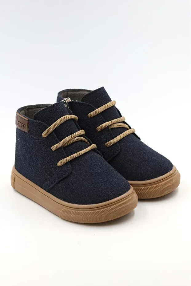 Детские ботинки для девочек на шнуровке Macco Shoes, Navy Blue