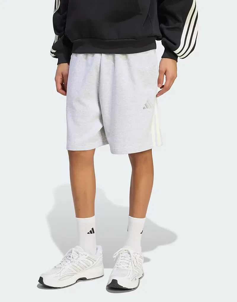 Шорты Kit 3-Stripes Adidas Performance, Light Grey Heather Off White