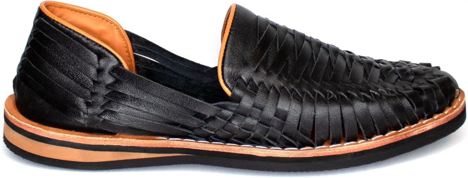 Men's Huarache Сандалии, Mexican Huaraches for Men, Handwoven Premium Leather Сандалии OTeii, черный — фото 2