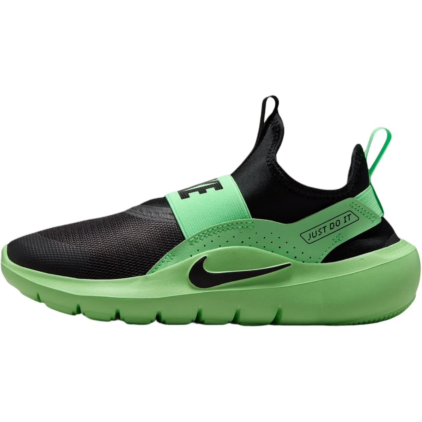 Детские кроссовки для бега Flex Runner 4 Nike, Black/Iridescent Green/Black