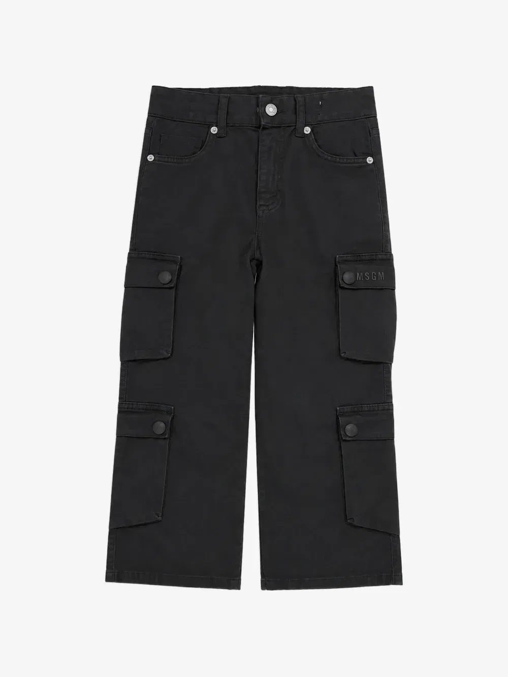 Брюки карго с нашивкой-логотипом MSGM Kids, черный