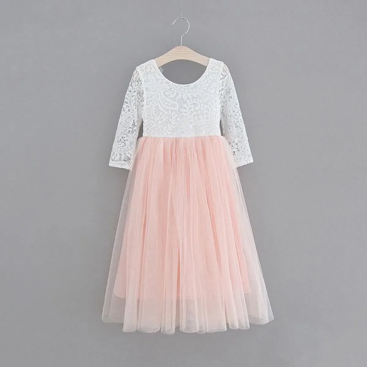 Платье с длинным рукавом Bohemian Classic Uk Flower Girl Boutique, Peach — фото 2