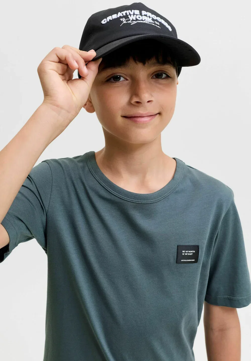 Футболка, детская футболка - базовая футболка Jack & Jones Junior, Turbulence — фото 4