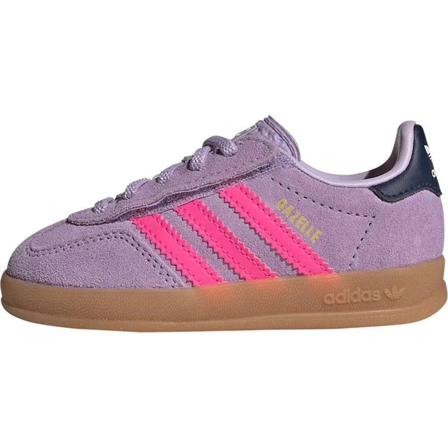 Детские кроссовки с эластичными шнурками Gazelle Indoor Comfort Closure Elastic Lace Shoes adidas, Розовый — фото 2