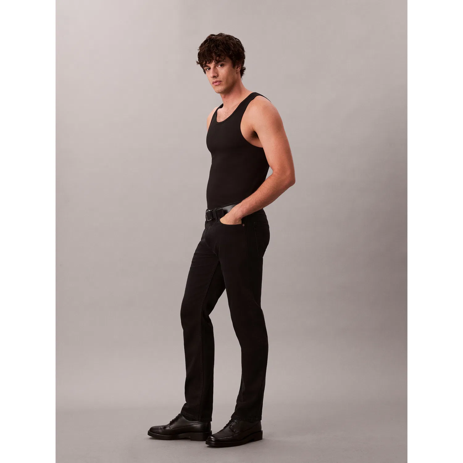 Мужские облегающие джинсы с эффектом поношенности Calvin Klein, Black — фото 2