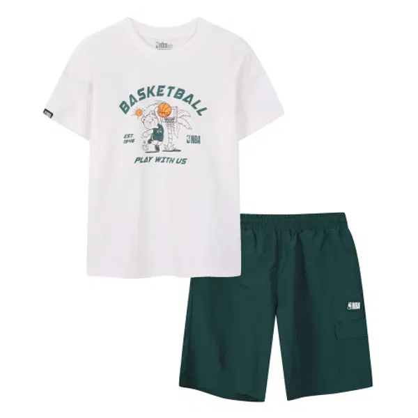 Детский комплект с шортами и футболкой, Donkey Bear, Nba Kids, белый