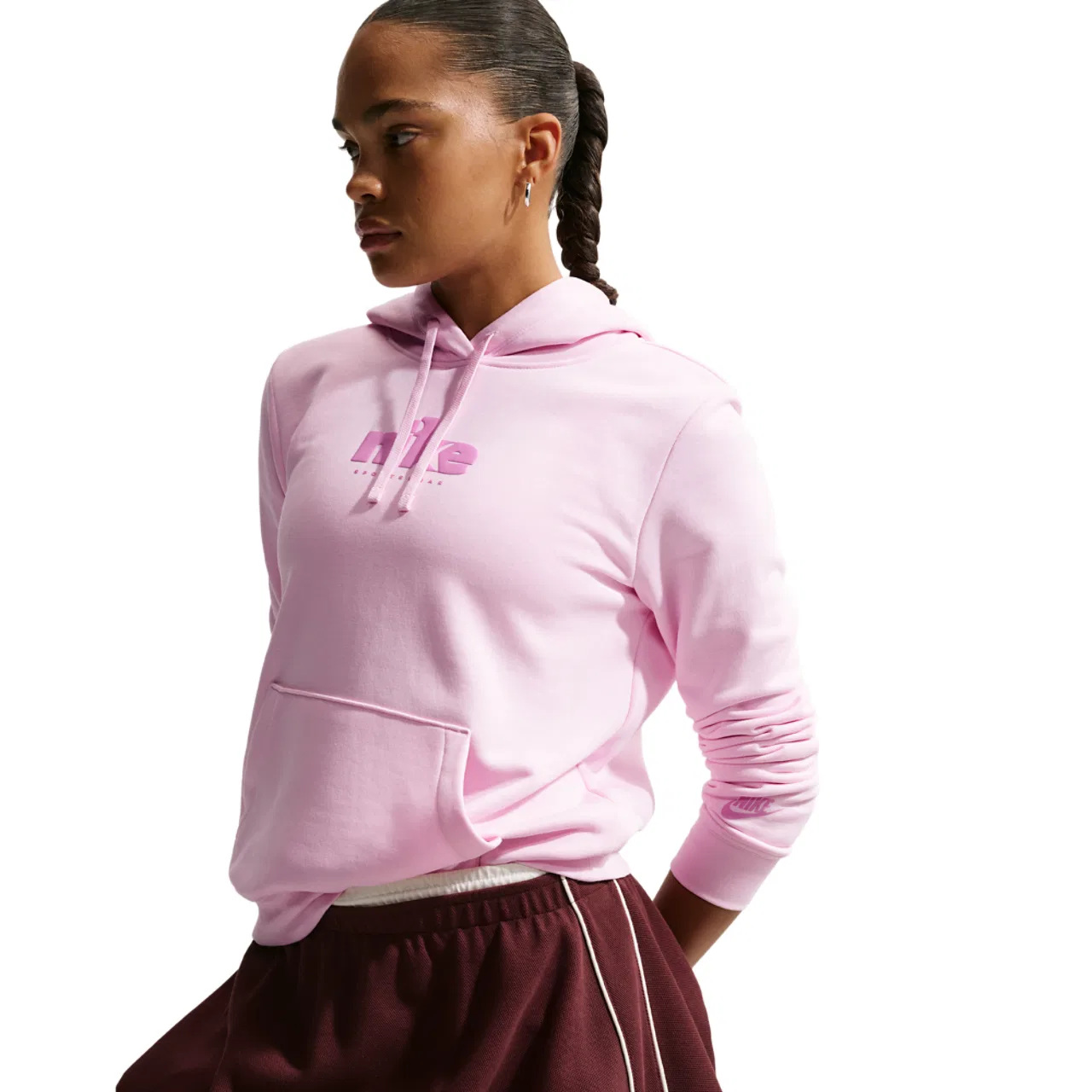 Женская толстовка Club Fleece Nike, цвет Pink Foam/Lt Magenta