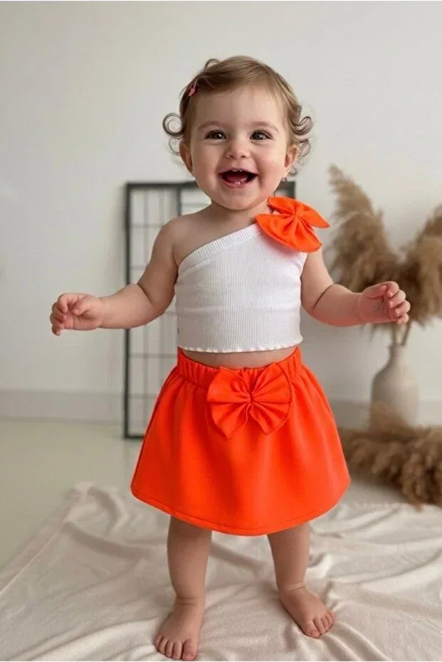 Детский комплект для девочек с полоской Bahnur, Orange