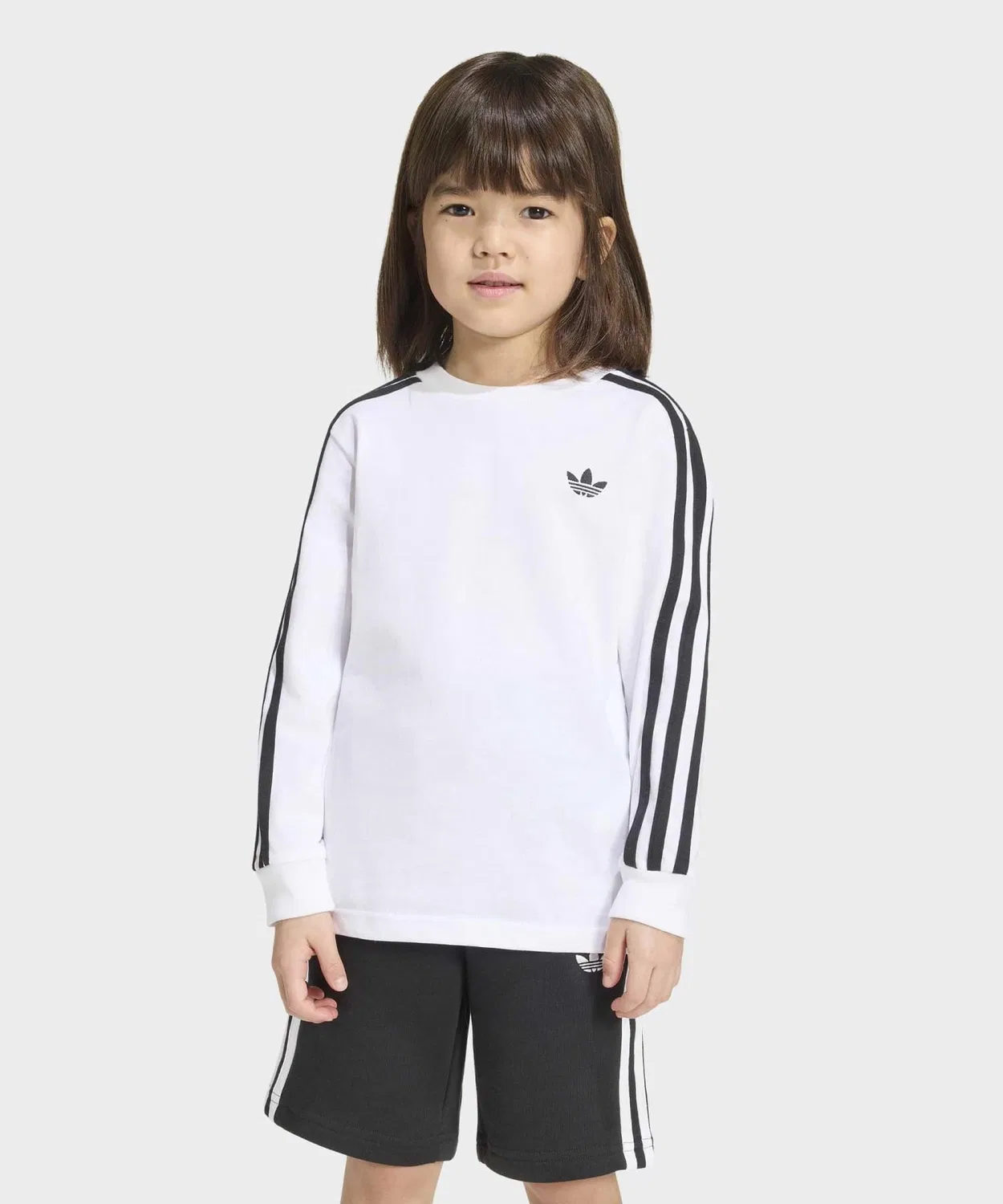 Детская футболка с длинным рукавом с принтом Adidas, Белый — фото 3
