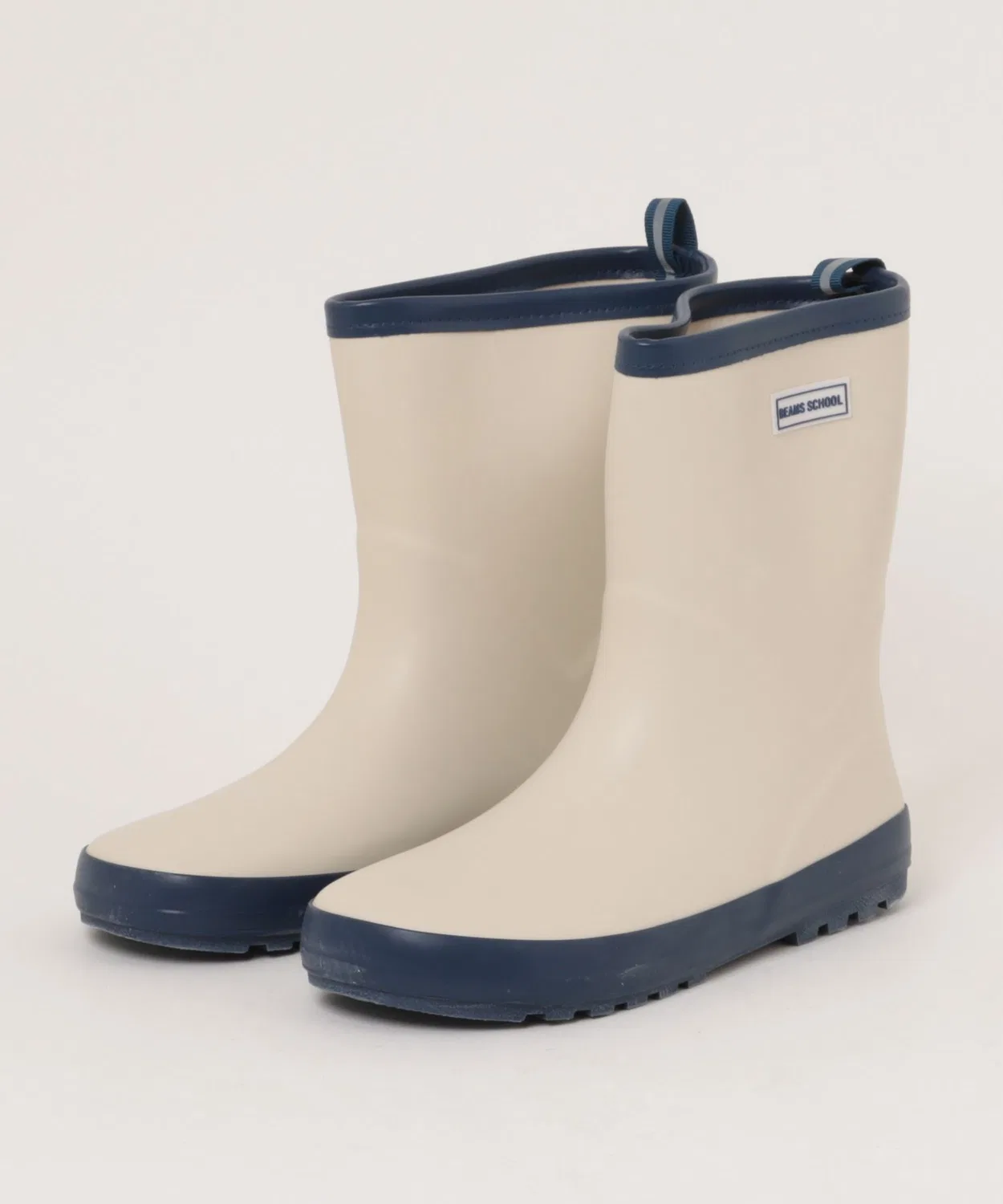Детские резиновые сапоги с брендовым логотипом BEAMS SCHOOL, Sand Beige