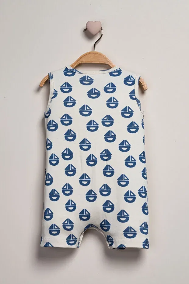 Детский комбинезон для девочек с принтом Baby Fou, Navy Blue — фото 2