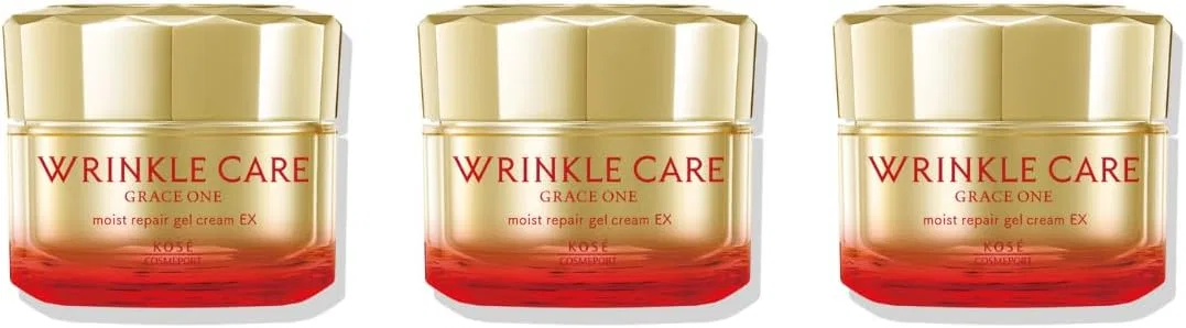Набор Kose — Дневной крем-гель Grace One Wrinkle Care Moist Repair Gel EX, 100 г, набор 3 шт