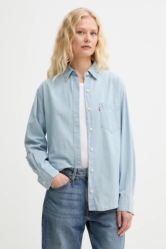 

Хлопковая рубашка Harlie New BF Shirt Levi'S, синий