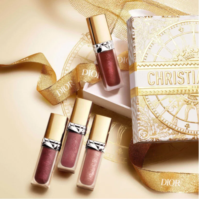 Женский набор матовых жидких помад DIOR 2024 Christmas Limited Edition Rouge Dior Ultra Liquid Lipstick, 4 шт, #100+#323+#843+#893, DIOR, Black — фото 3