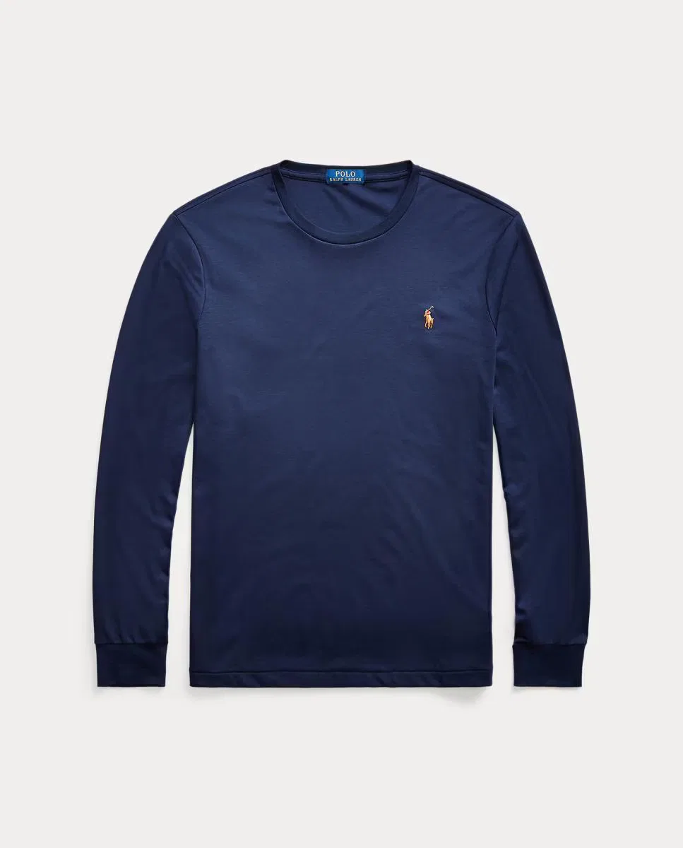 Мужская футболка из хлопка, Azul Marino, Polo Ralph Lauren, темно-синий — фото 4