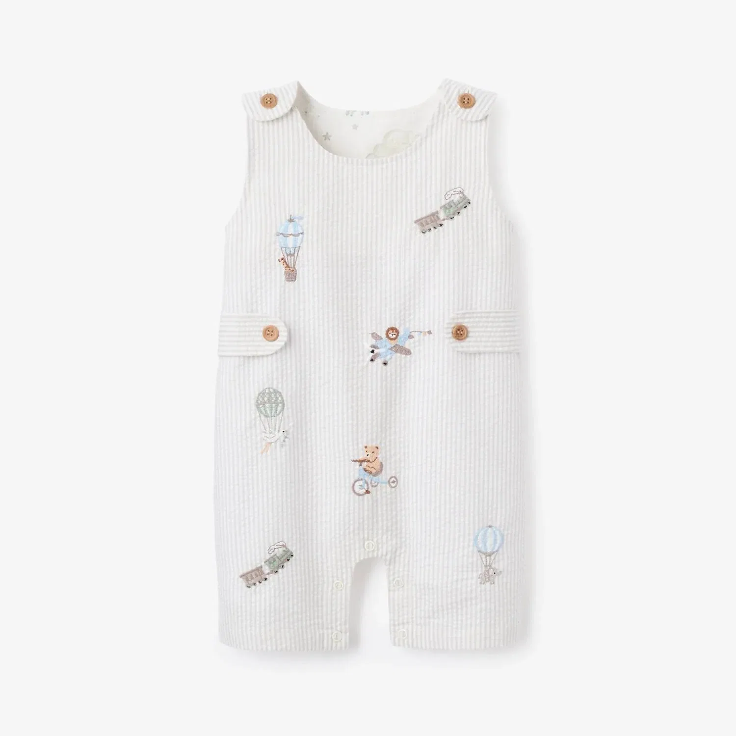 Детский боди-комбинезон для девочек с вышивкой Up & Away Elegant Baby, Soft Grey