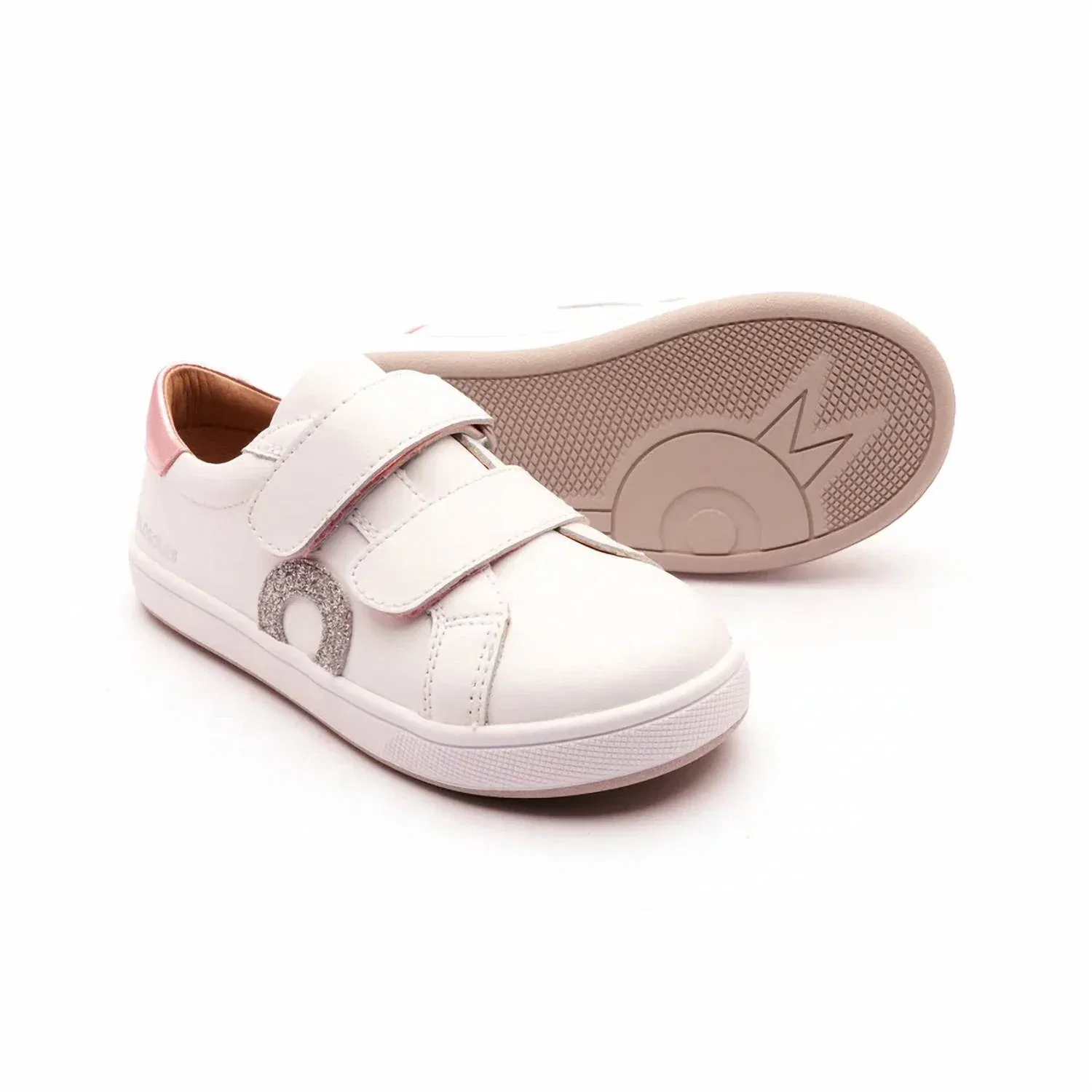 Детские кроссовки на двойной липучке Kix Double Strap VL Half Circle Old Soles, Snow/Pink Frost — фото 2