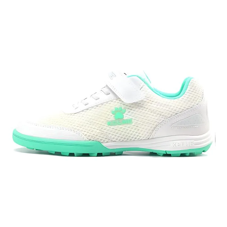 KELME Детские футбольные бутсы с низким верхом, бело-зеленые, нескользящие и износостойкие