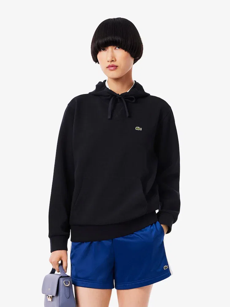 Худи LACOSTE SF5259, флисовая, женская, двойное пике, темно-синий