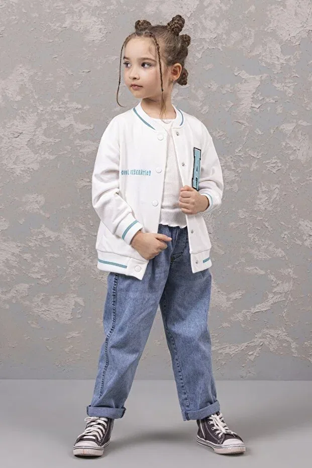 Детский кардиган для девочек с принтом College Cardigan Dmb Boys & Girls, Mint — фото 3