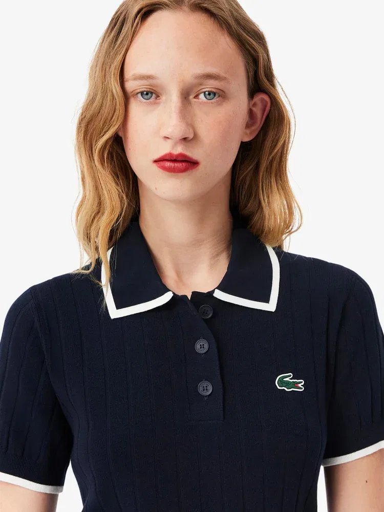 Свитер поло LACOSTE Navy, Классический стиль, Темно-синий — фото 2