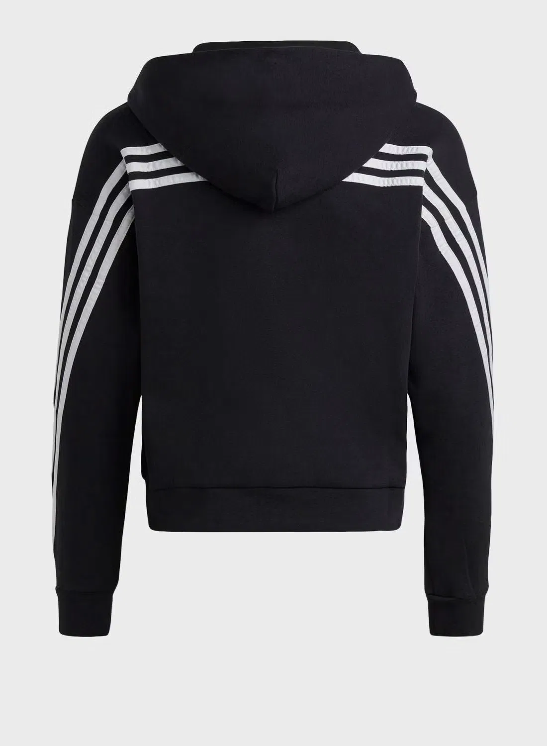 Худи с длинным рукавом на молнии 3-Stripes Adidas, черный — фото 2