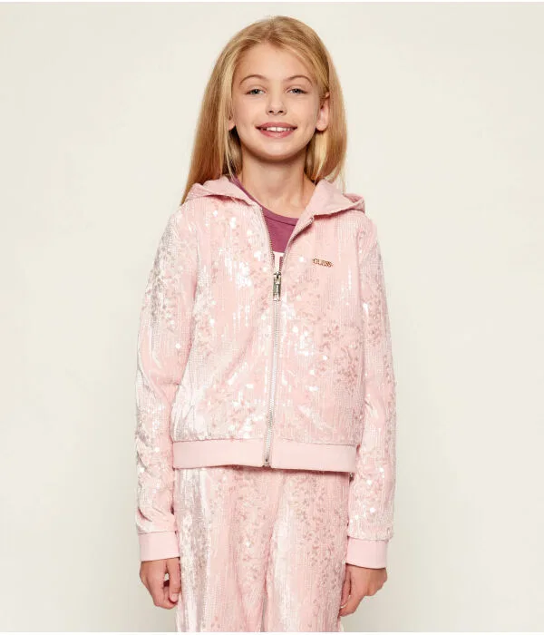Детское худи для девочек Regular Fit Guess Active, Rosa Cipria